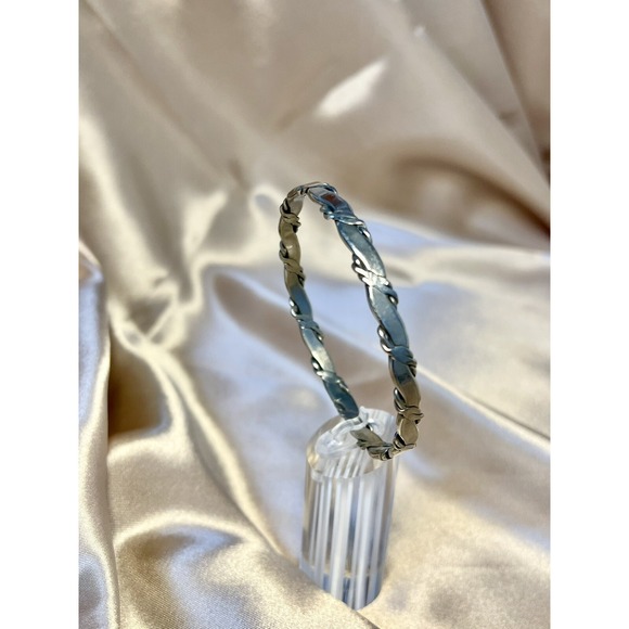 Vintage Taxco Sterling Silver 925 Rope Detail Bangle Bracelet Minimalist Design - Picture 13 of 13